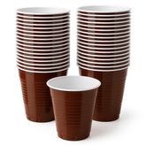 High-Capacity Brown Plastic Cups - 18oz, Solid Color